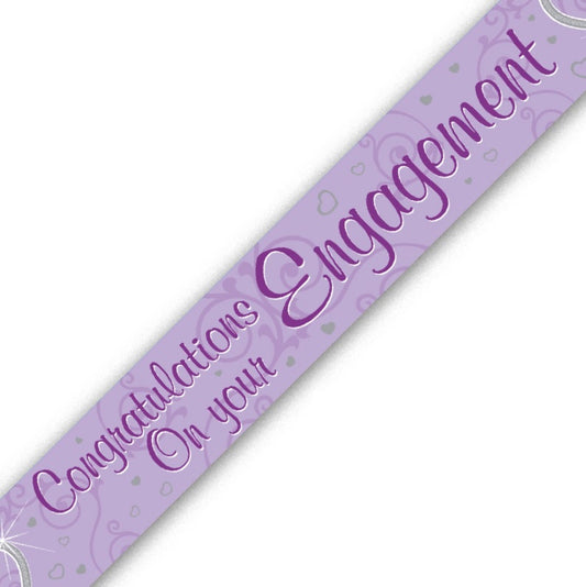 Purple Congratulations Engagement Banner