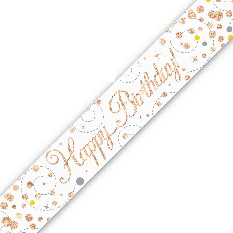 Rose Gold Confetti Birthday & Age Milestone Foil Banners