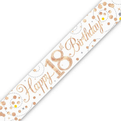 Rose Gold Confetti 18th Birthday Foil Banner