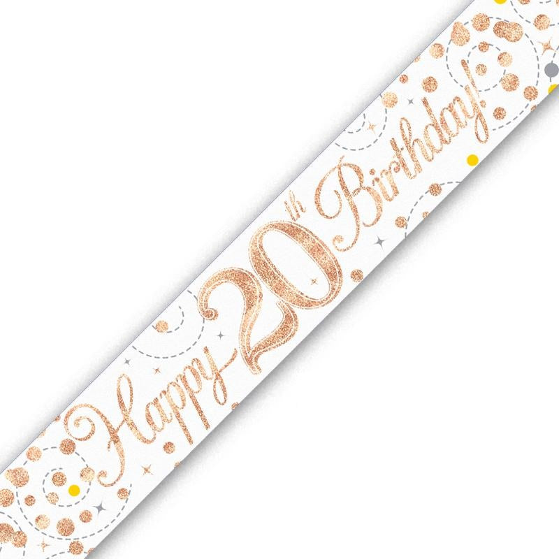 Rose Gold Confetti 21st Birthday Foil Banner