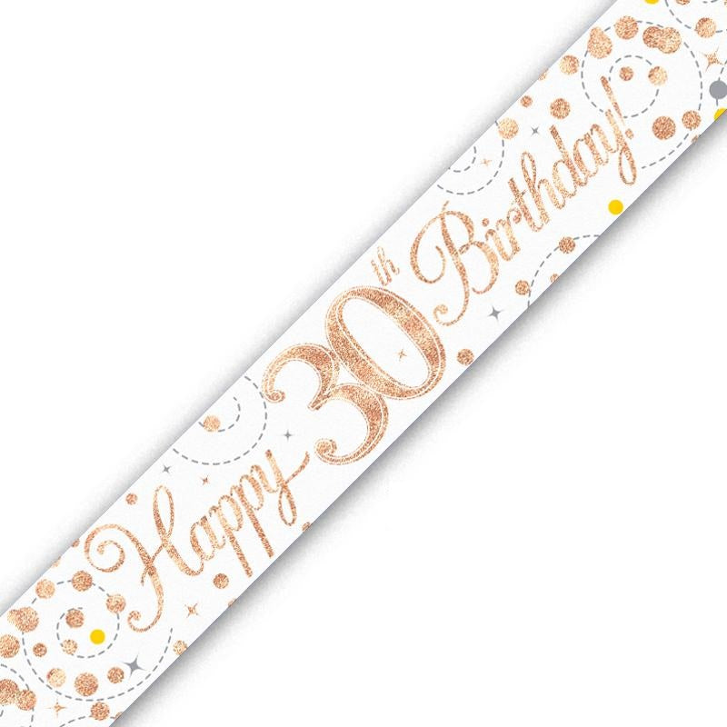 Rose Gold Confetti 30th Birthday Foil Banner