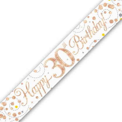 Rose Gold Confetti 30th Birthday Foil Banner