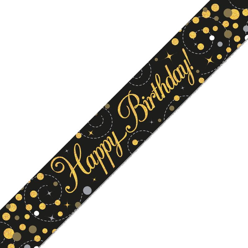 Black and Gold Birthday & Age Milestone Foil Banners