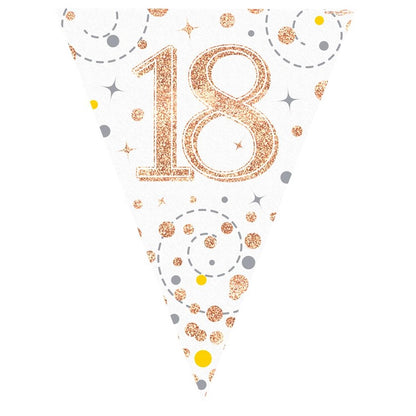 Rose Gold Confetti 18th Birthday Bunting Banner