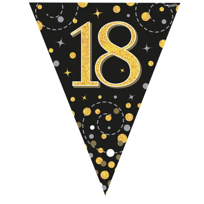 Black and Gold Birthday Bunting & Age Milestone Bunting