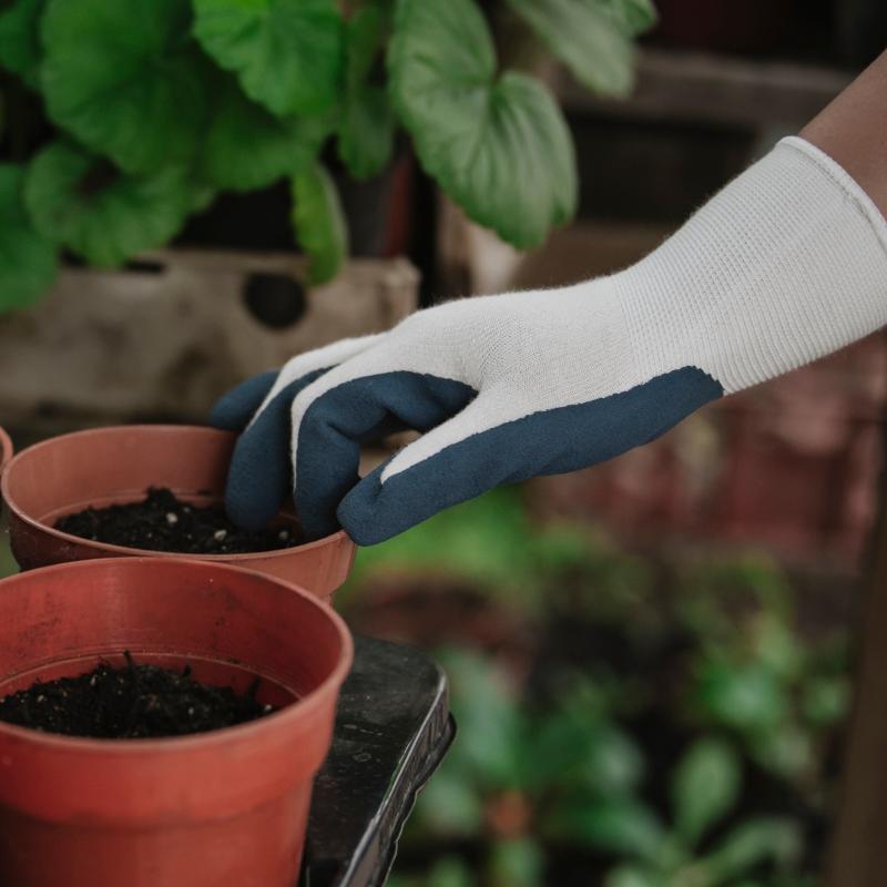 Mens Bamboo Gardening Gloves Navy Blue