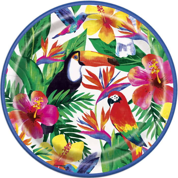 Toucan and Parrot Paper Plates 8 Pack