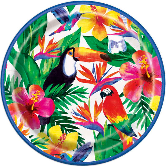 Toucan and Parrot Paper Plates 8 Pack