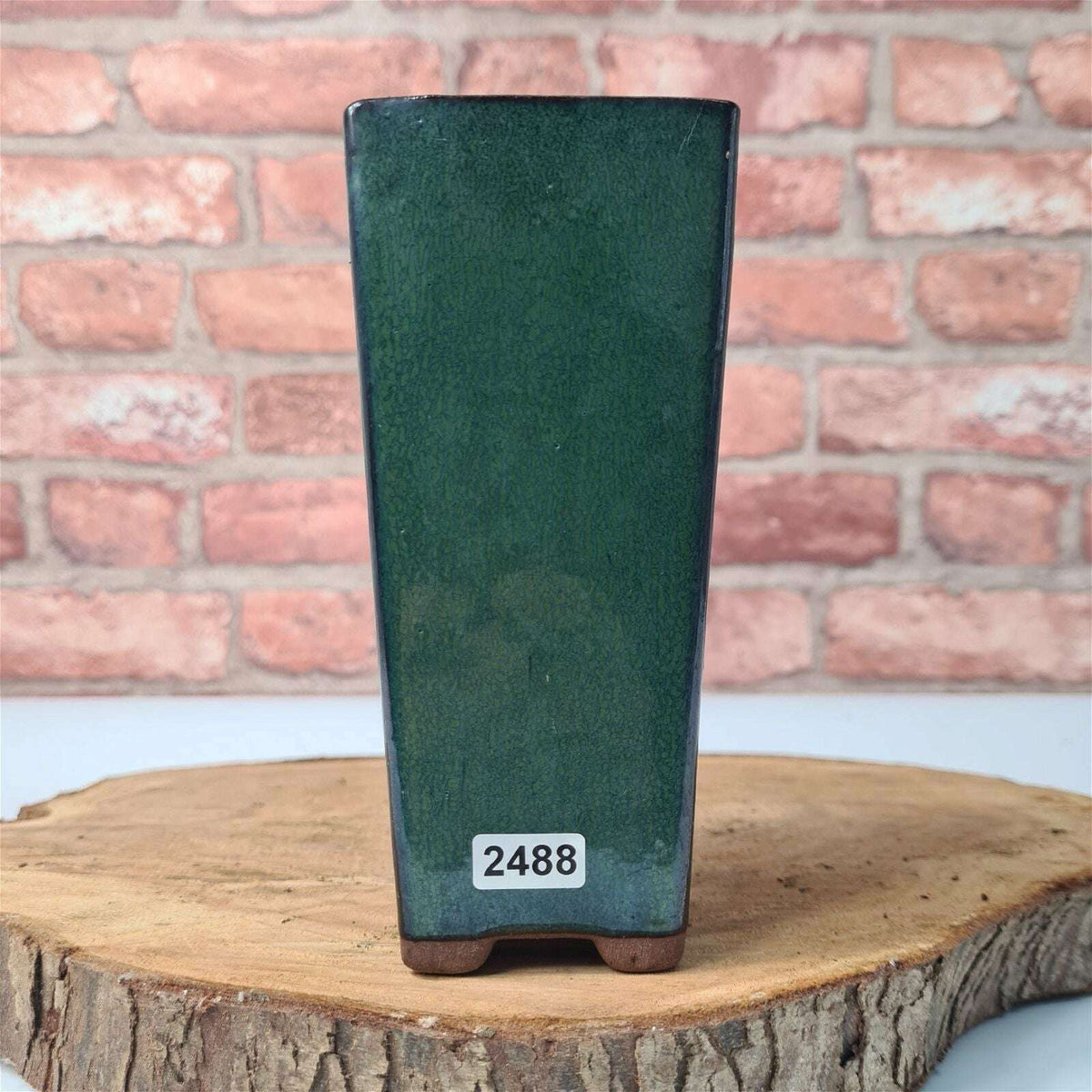 7cm_Glazed_Bonsai_Pot_Cascade_7cm_x_15cm_Dark_Green_-_Yorkshire_Bonsai-22328