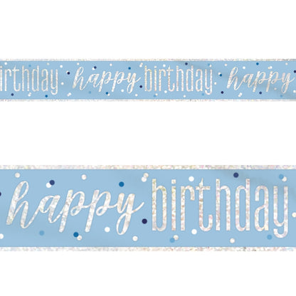 Blue and Silver Birthday Foil Banners