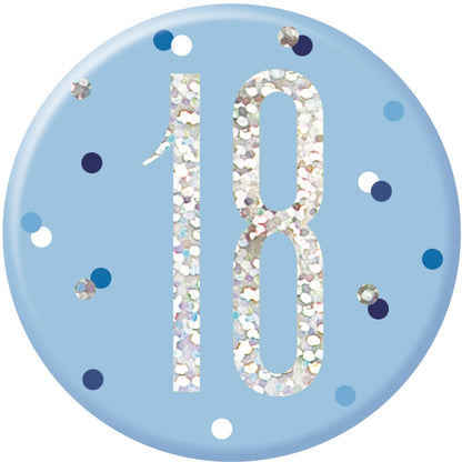 Blue and Silver 18th Birthday Badge