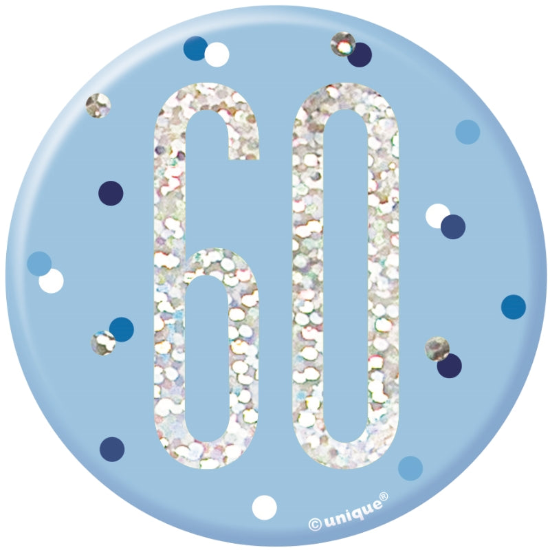 Blue and Silver 60th Birthday Badge