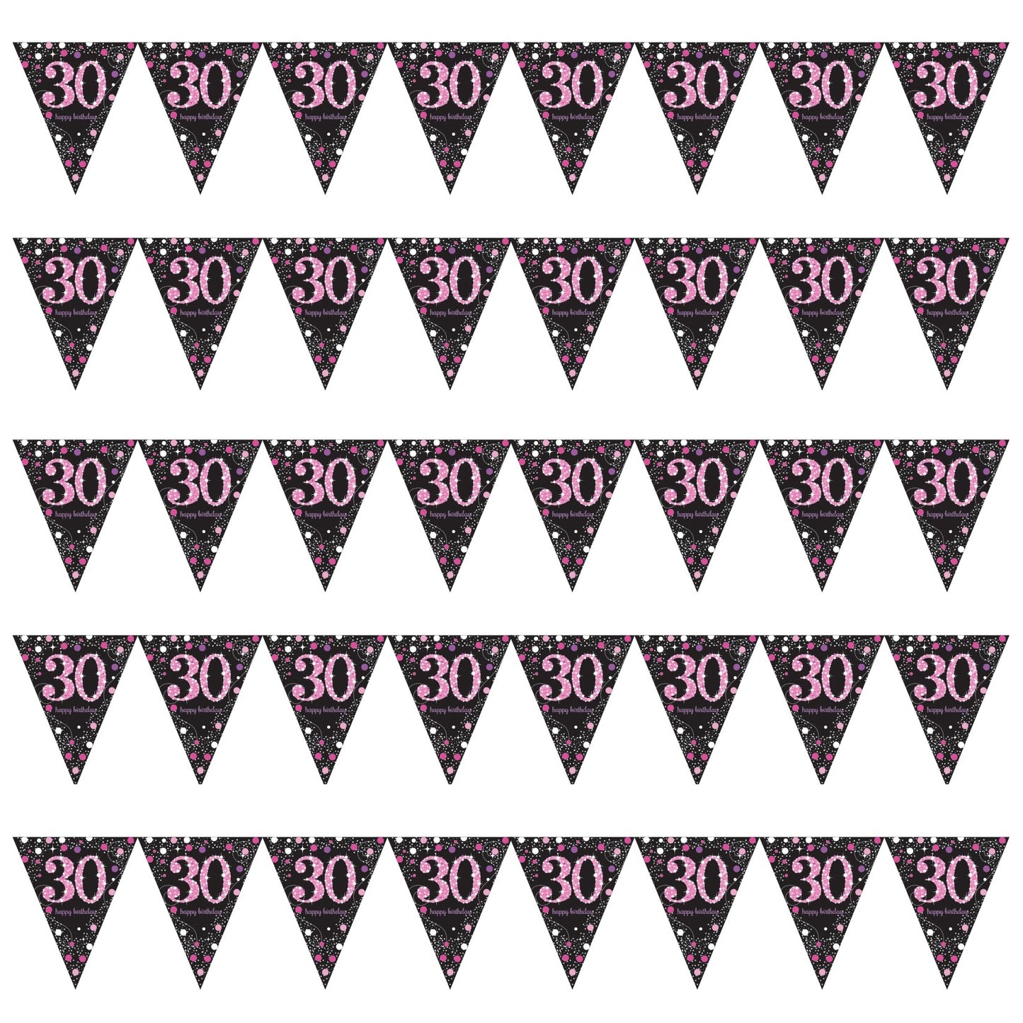 Pink Sparkle 30th Birthday Bunting Banner