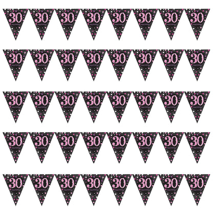 Pink Sparkle 30th Birthday Bunting Banner