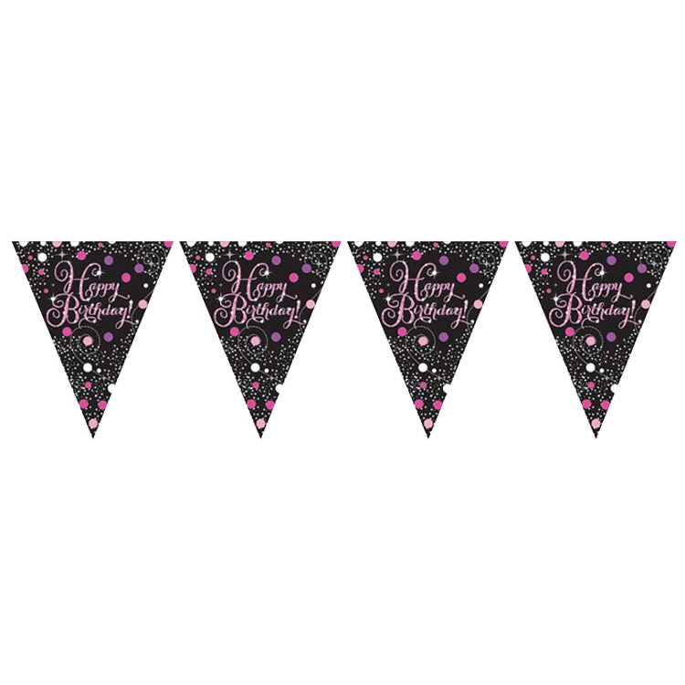 Pink Sparkle Birthday & Age Milestone Banners