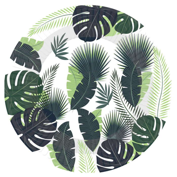 Tropical Leaves Paper Party Plates Pack of 8