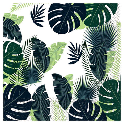 Tropical Leaves Paper Party Napkins Pack of 16