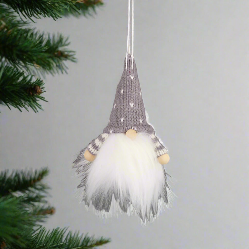 Grey Gonk Baubles Santa Gonk Hanging Decoration (11cm)