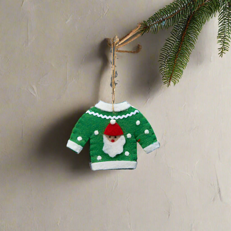 Green Christmas Jumper Bauble Hanging Decoration (12cm)