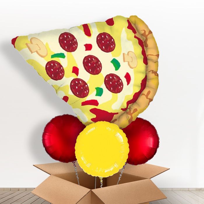 Pizza Slice Shaped Giant Balloon in a Box Gift - With 3 Plain Balloons | Small Indoor Plants