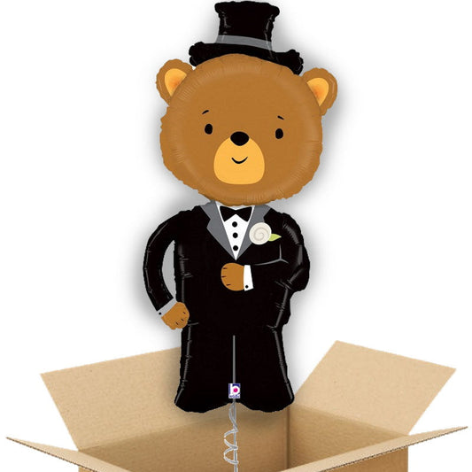 Groom Bear Linky Giant Balloon in a Box Gift - Giant Balloon | Small Indoor Plants