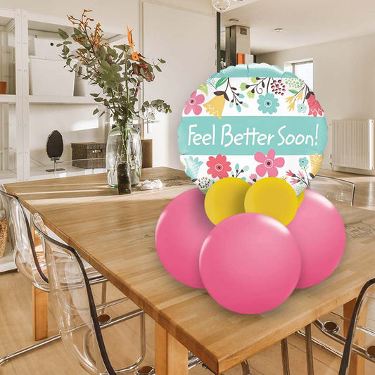 Feel Better Soon Colourful Table Balloon Gift Message