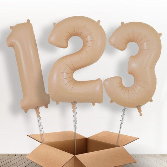 Nude Helium Filled Number Balloons 0-9