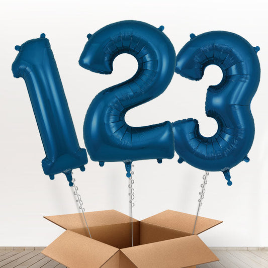 Navy Blue Helium Filled Number Balloons 0-9