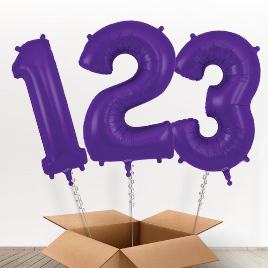 Purple Helium Filled Number Balloons 0-9