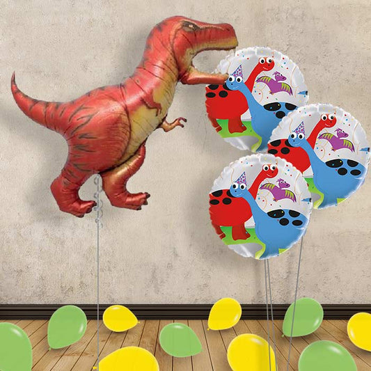T-Rex Dinosaur Balloon in a Box Gift - Themed Bouquet and Latex | Small Indoor Plants