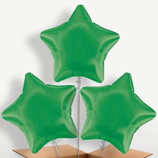 Dark Green Star Bunch of Balloons inflated with Helium | Small Indoor Plants