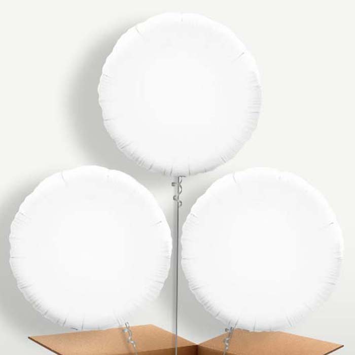 White Circle Helium Bunch of Balloons | Small Indoor Plants