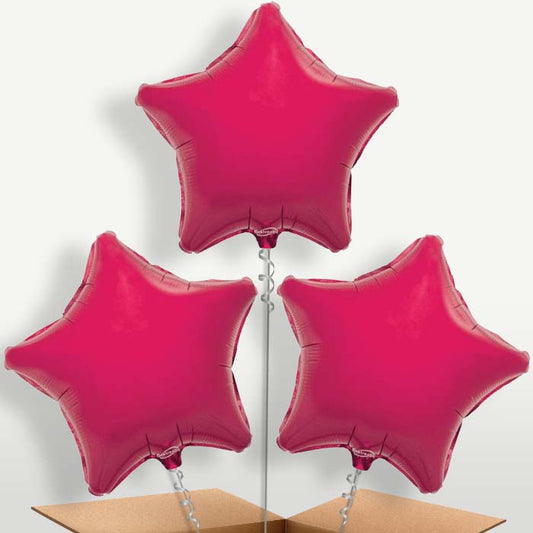 Hot Pink Star Bunch of Balloons inflated with Helium | Small Indoor Plants