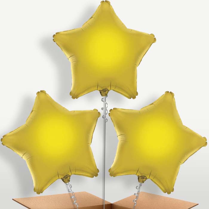 Gold Star Bunch of Balloons inflated with Helium | Small Indoor Plants