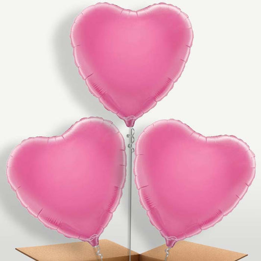 Baby Pink Heart Bunch of Balloons inflated with Helium | Small Indoor Plants