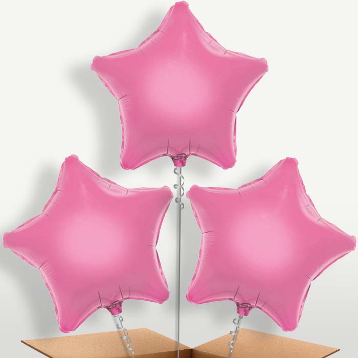Baby Pink Star Bunch of Balloons inflated with Helium | Small Indoor Plants