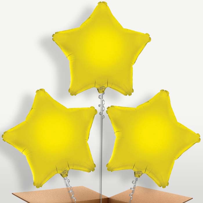 Yellow Star Bunch of Balloons inflated with Helium | Small Indoor Plants