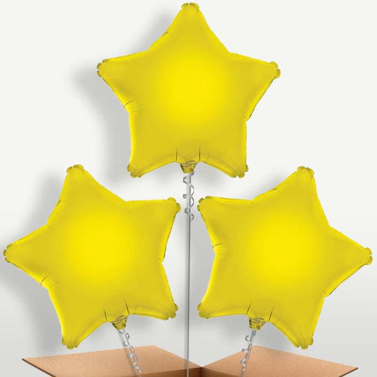Yellow Star Bunch of Balloons inflated with Helium | Small Indoor Plants