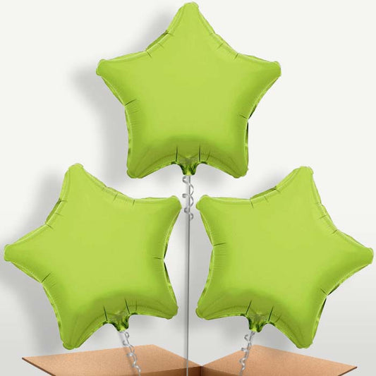 Lime Green Star Bunch of Balloons inflated with Helium | Small Indoor Plants