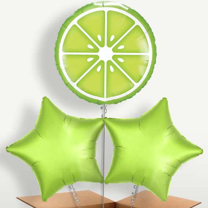 Fruit Lime Trio Balloon Bunch inflated with Helium | Small Indoor Plants