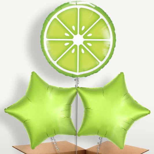 Fruit Lime Trio Balloon Bunch inflated with Helium | Small Indoor Plants