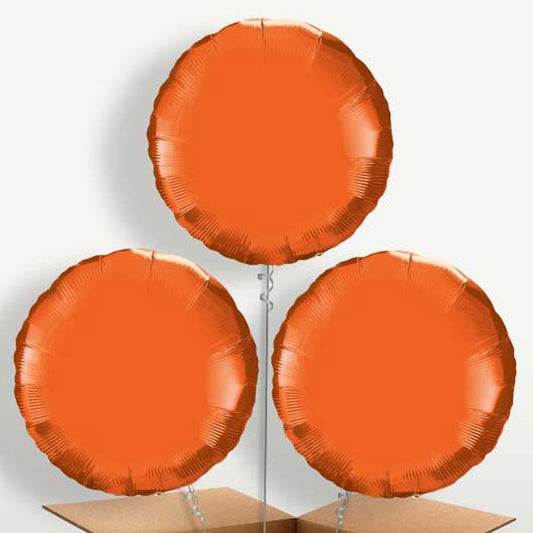 Orange Circle Balloon Bunch inflated with Helium | Small Indoor Plants