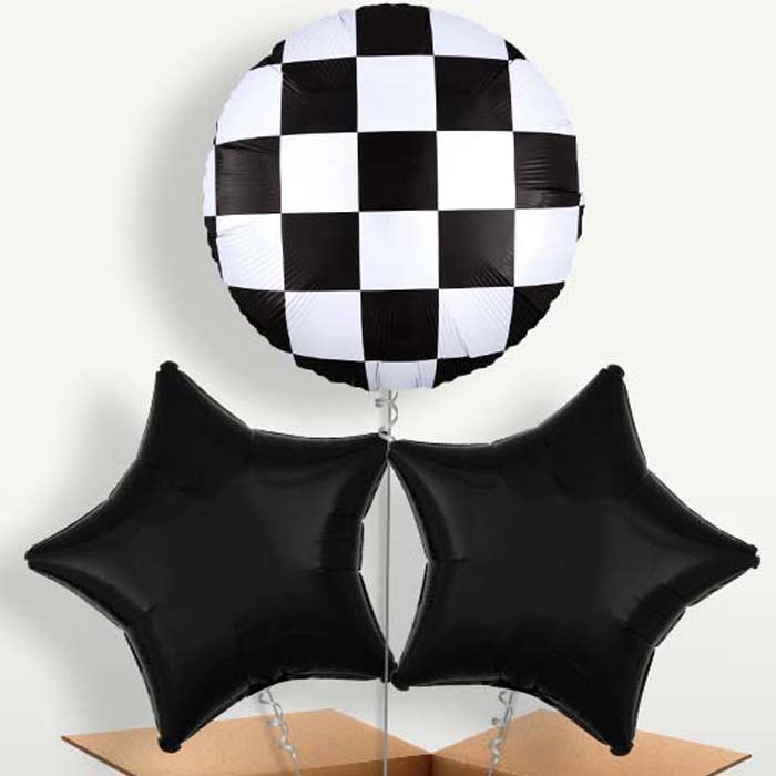 Checkerboard Bunch of Balloons inflated with Helium | Small Indoor Plants