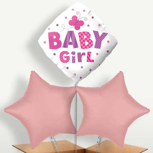 Welcome Baby Girl Butterfly Helium Bunch of Balloons | Small Indoor Plants