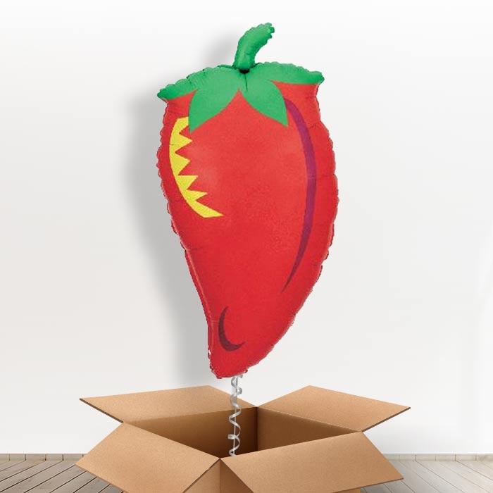 Chilli Giant Balloon in a Box Gift - With 3 Plain Balloons | Small Indoor Plants