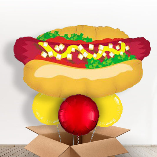 Hot Dog Helium Balloons in a Box - With 3 Themed Balloons | Small Indoor Plants