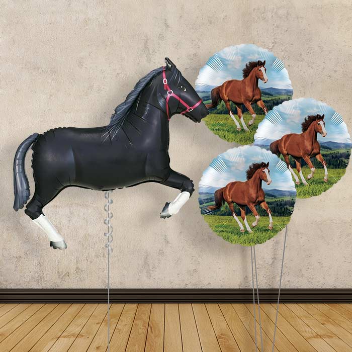 Helium Horse Balloons Delivered Inflated (Black)