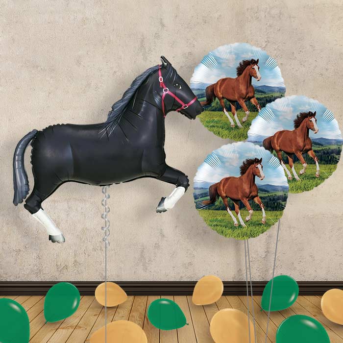 Helium Horse Balloons Delivered Inflated (Black)