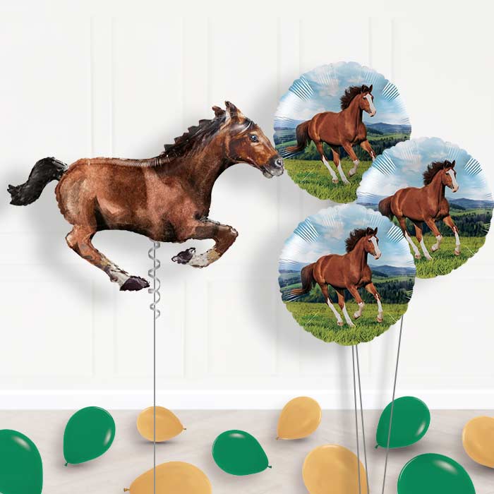 Helium Horse Balloons Delivered Inflated (D Brown)