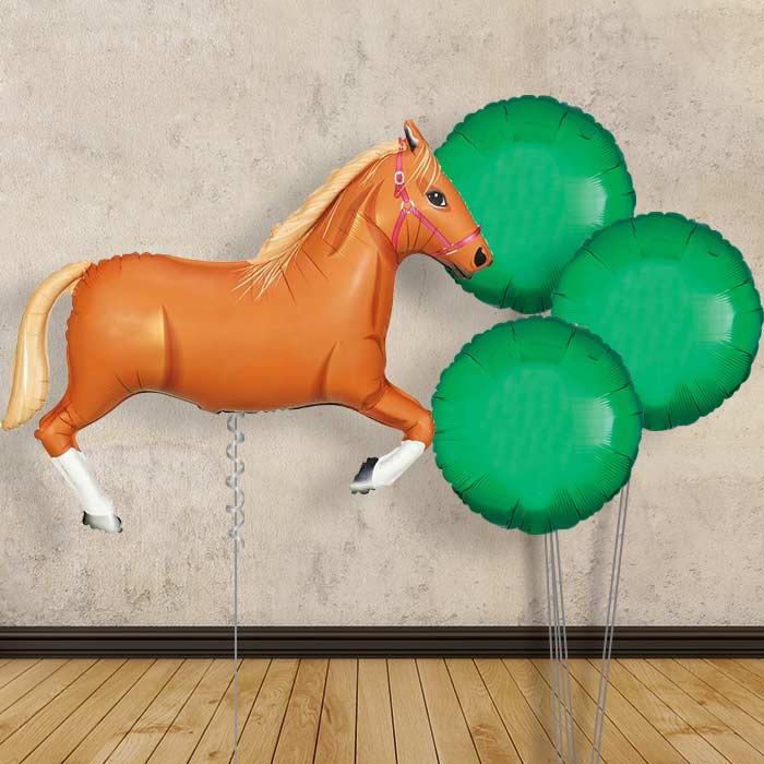 Helium Horse Balloons Delivered Inflated (L Brown)